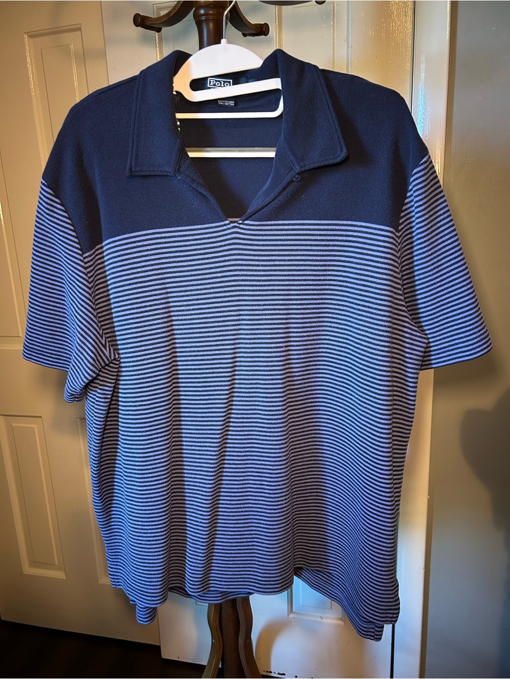 Polo by Ralph Lauren Navy and Light Blue Striped Sweater Like Polo